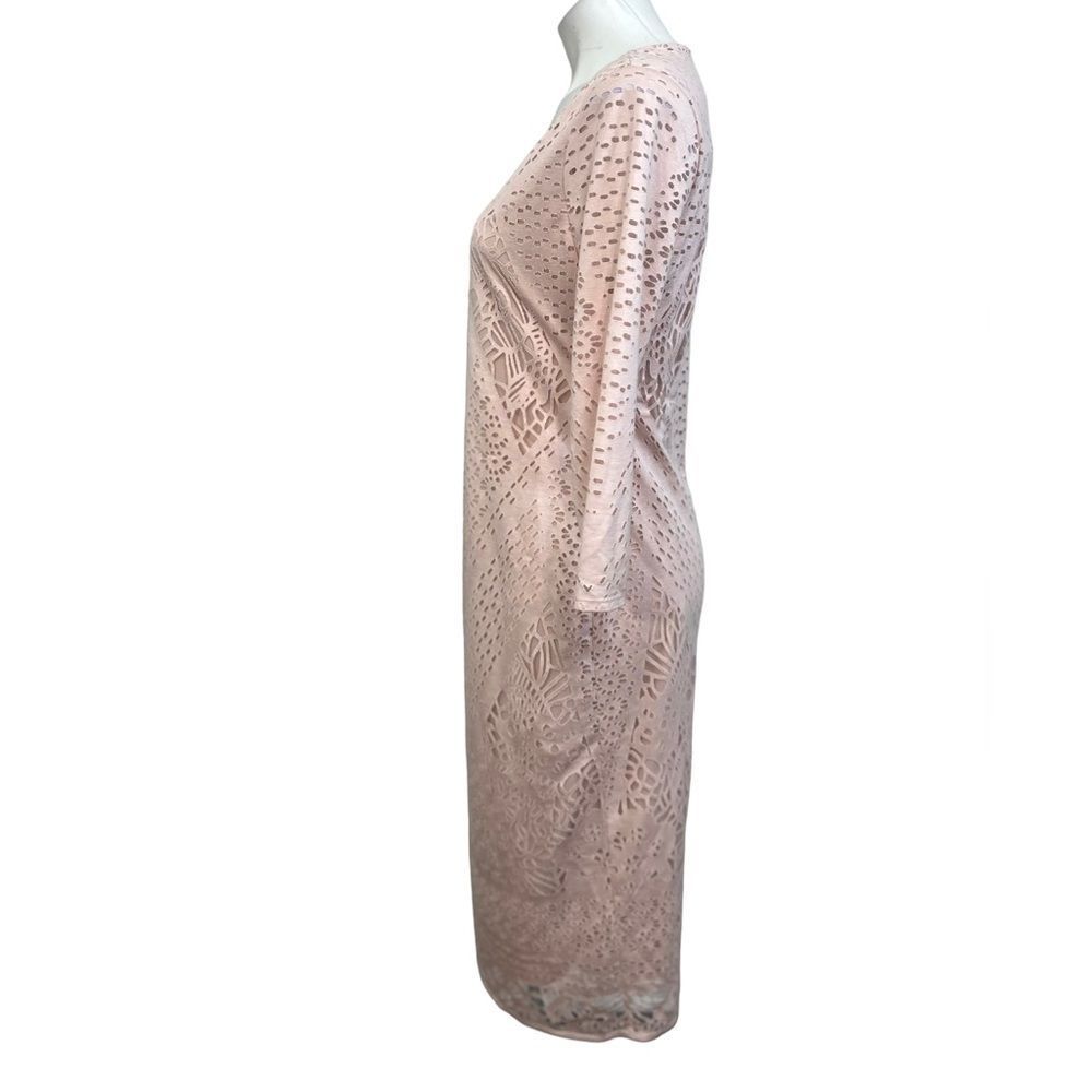 Carmen Marc Valvo Scoop Neck Bodycon Fabric Cut Out Midi Dress Size Large - Picture 5 of 7